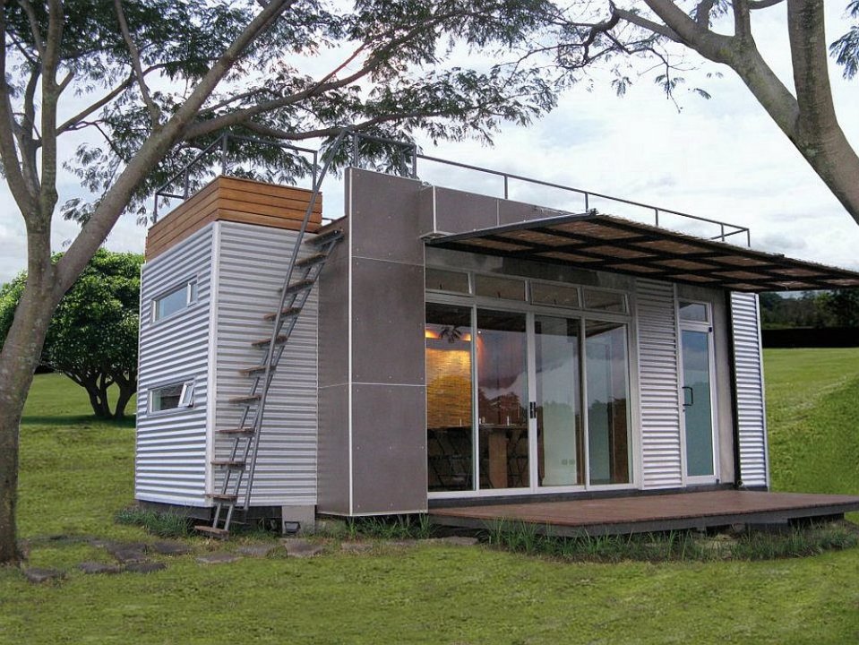 The Casa CÃºbica vacation home, built from a 20' shipping container 