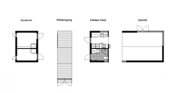The Længehuset, a modular vacation house from Denmark with 2 bedrooms in 592 sq ft. | www.facebook.com/SmallHouseBliss