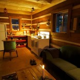 A small post and beam cabin in the woods of British Columbia. It has a 320 sq ft ground floor plus a loft. | www.facebook.com/SmallHouseBliss