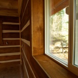 A small post and beam cabin in the woods of British Columbia. It has a 320 sq ft ground floor plus a loft. | www.facebook.com/SmallHouseBliss