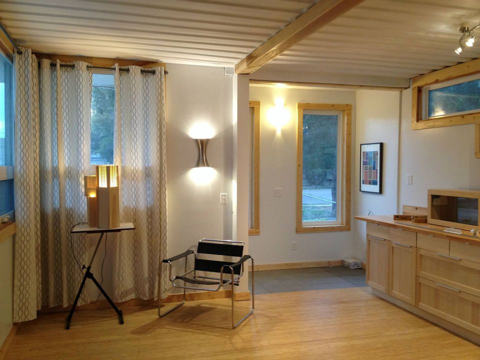 Sarah House, an affordable green container home with 1 bedroom in 672 sq ft. | www.facebook.com/SmallHouseBliss