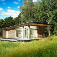 Inspired by Scandinavian summerhouse culture, Sommerhaus PIU is a clean-lined prefab vacation home with two bedrooms in 700 sq ft. | www.facebook.com/SmallHouseBliss